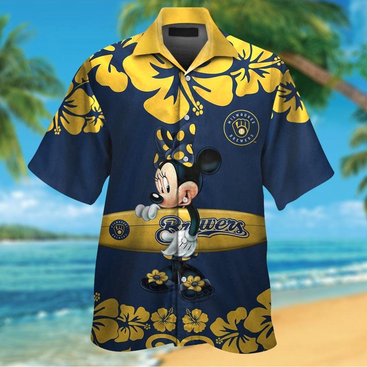 Parrots Milwaukee Brewers Hawaiian Shirt Gifts Idea