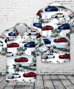 Roadster (first Generation) Tesla Hawaiian Shirt Outfit For Men