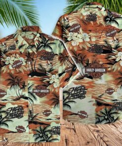 Vintage Beach Holiday Harley Davidson Hawaiian Shirt