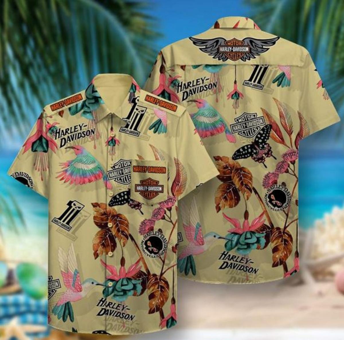 Beach Shirt Tropical Harley Davidson Hawaiian Shirts For Men