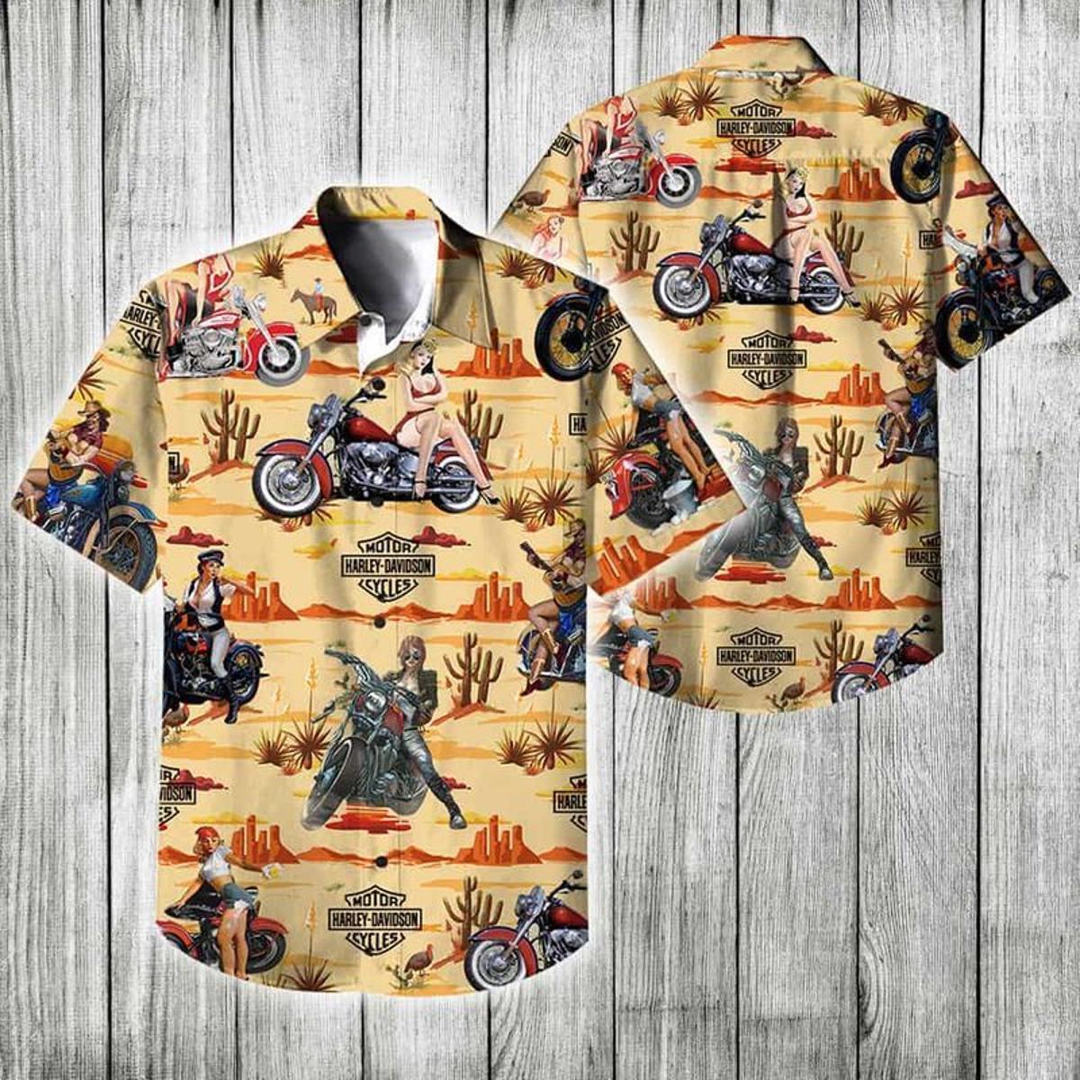 Motorcycles Cool Design Harley Davidson Hawaiian Shirt