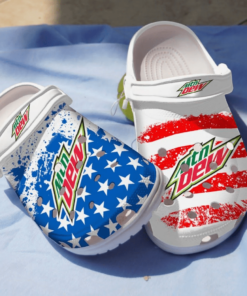 Usa Flag Mountain Dew Crocs Best Gift For Fans