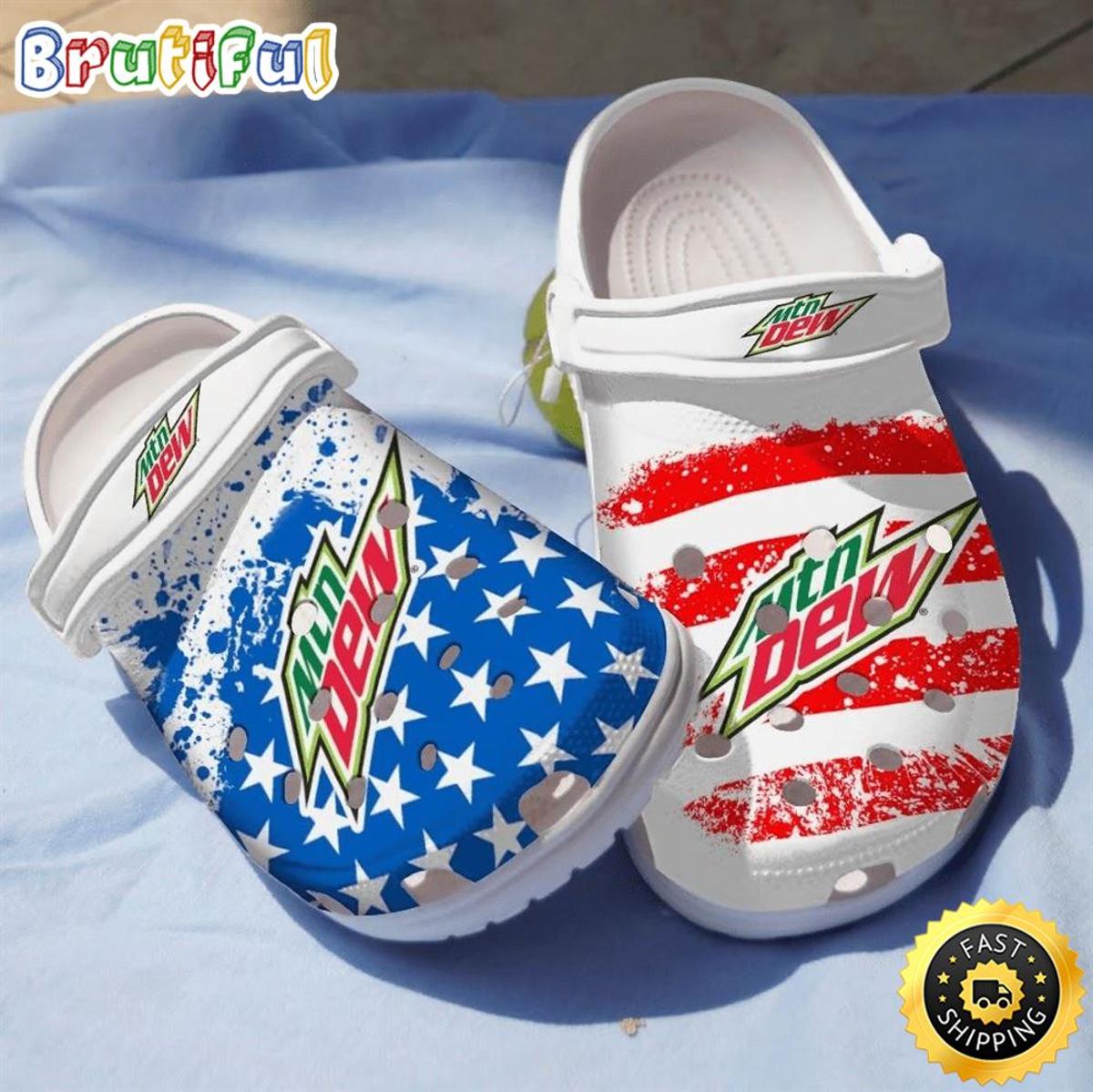 Usa Flag Mountain Dew Crocs Best Gift For Fans