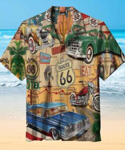 Car Racing Love Road Custom Photo Route 66 Hawaiian Shirt