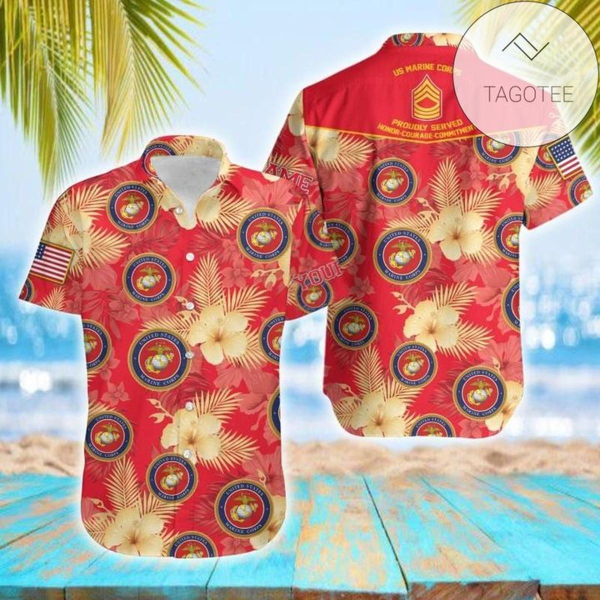 Discover Cool Home Of The Free Us Marine Corps Hawaiian Shirts