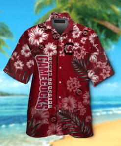 Wes And Willy Mens College Retro Cabana Boy Gamecock Hawaiian Shirt