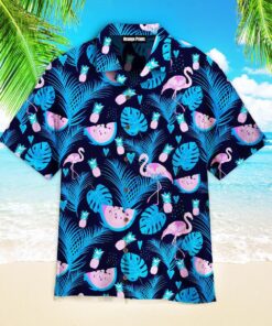 Neon Party Tropical Pattern Flamingo Hawaiian Shirt