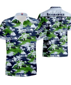 Men’s Foco College Navy Seattle Seahawks Hawaiian Shirt For Men Women