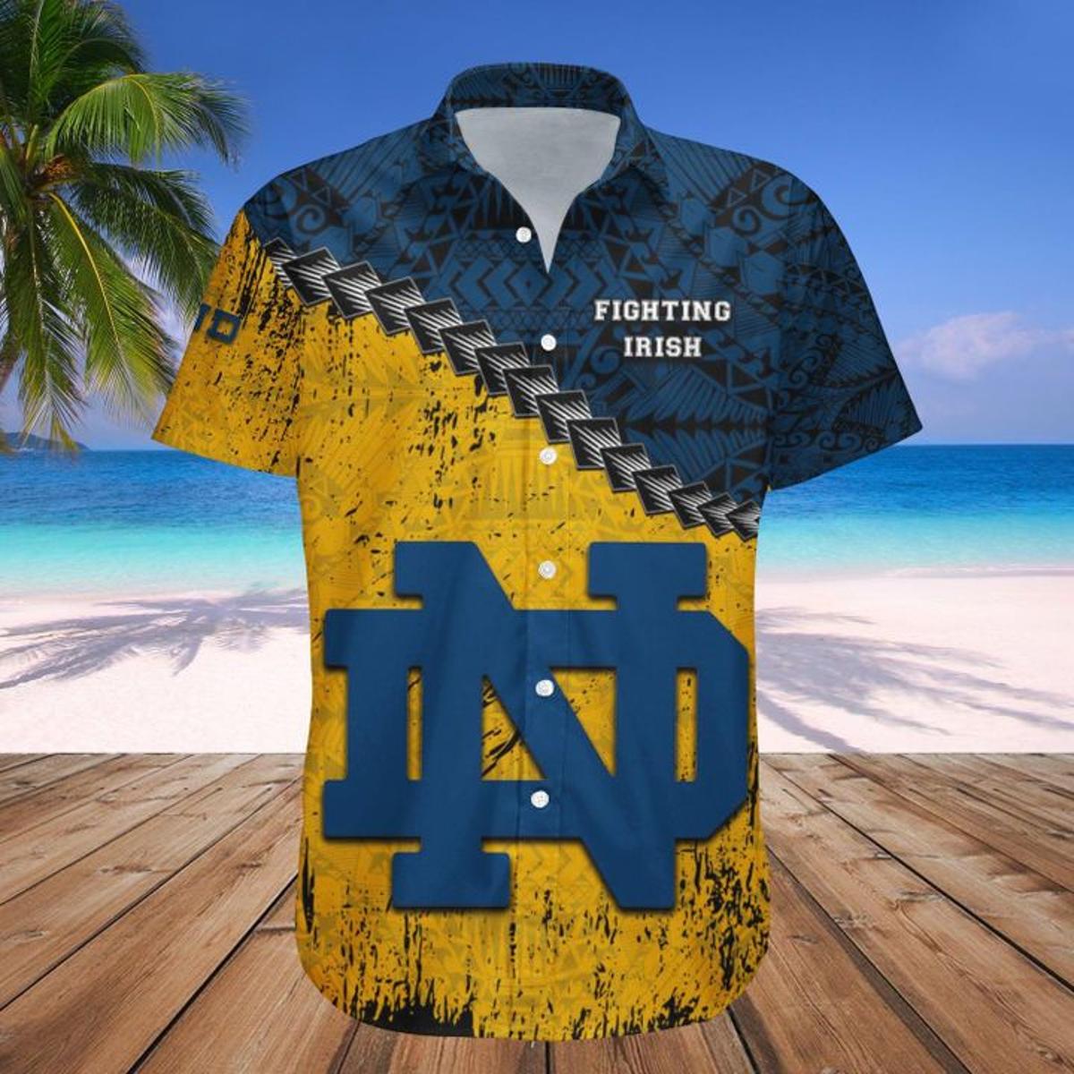 Notre Dame Fighting Irish Clover Hawaiian Shirt Best Gift