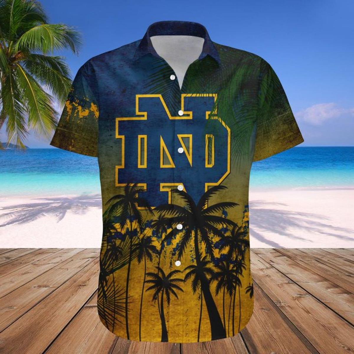 Notre Dame Logo Fighting Irish Hawaiian Shirt Gift