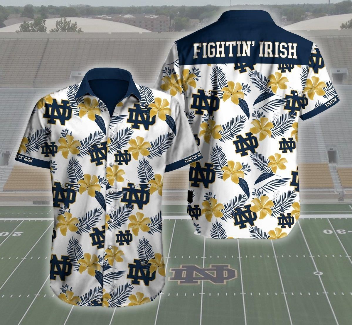 Notre Dame Logo Fighting Irish Hawaiian Shirt Summer Gift