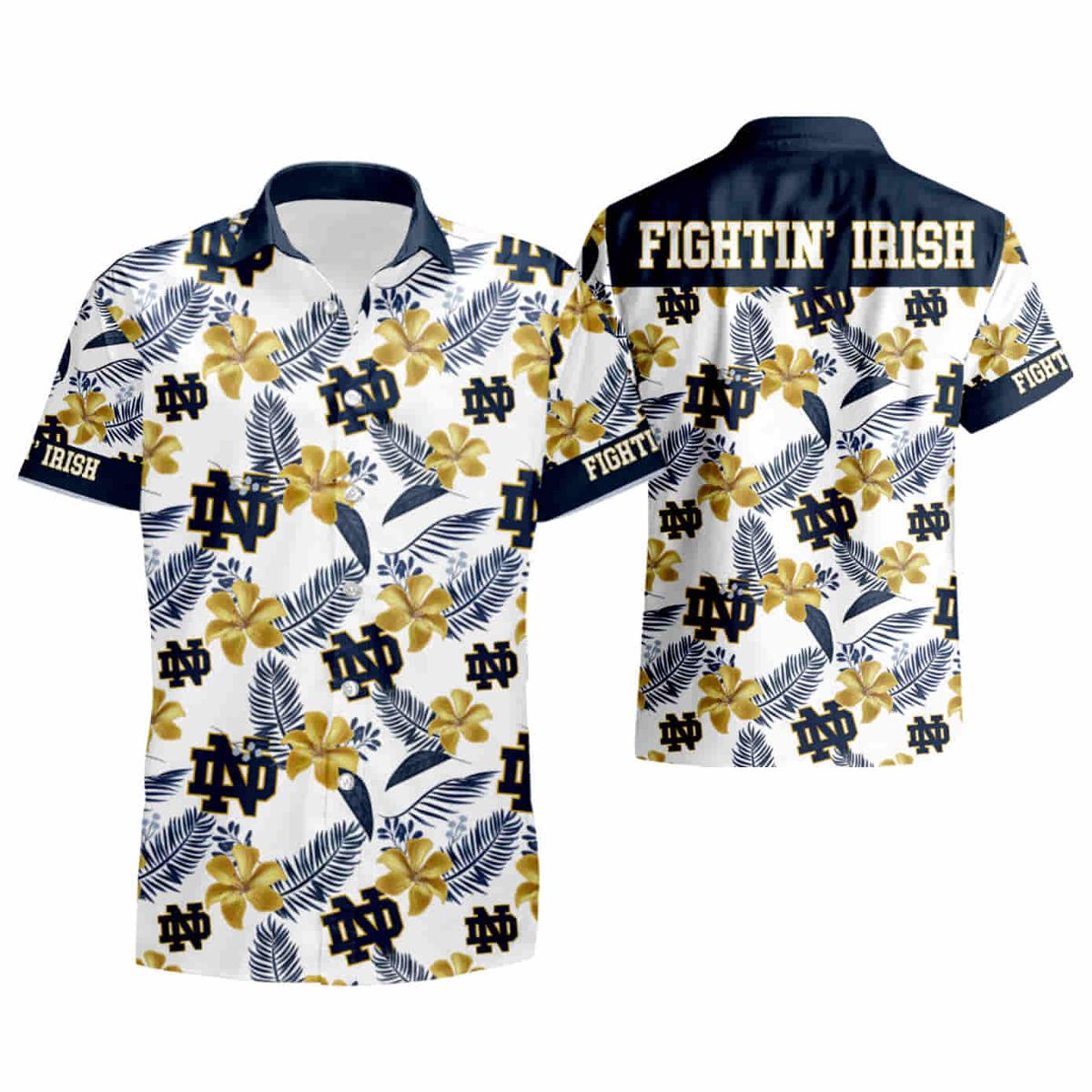 Notre Dame Logo Fighting Irish Hawaiian Shirt Gift