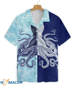 Blue Ocean Octopus Hawaiian Shirt For Men