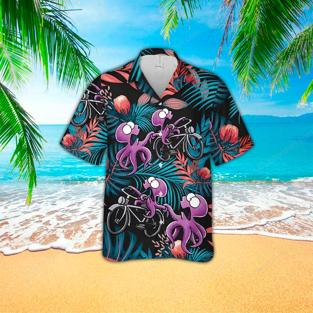 Blue Ocean Octopus Hawaiian Shirt For Men