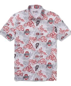 Ohio State Buckeyes & Snoopy Short Sleeve Button Up Tropical Aloha Hawaiian Shirts For Men Women