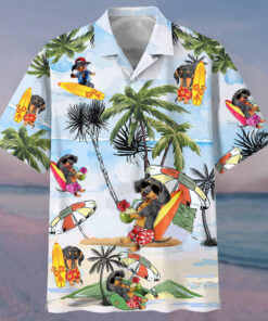 On Beach Dachshund Hawaiian Shirt For Men Women