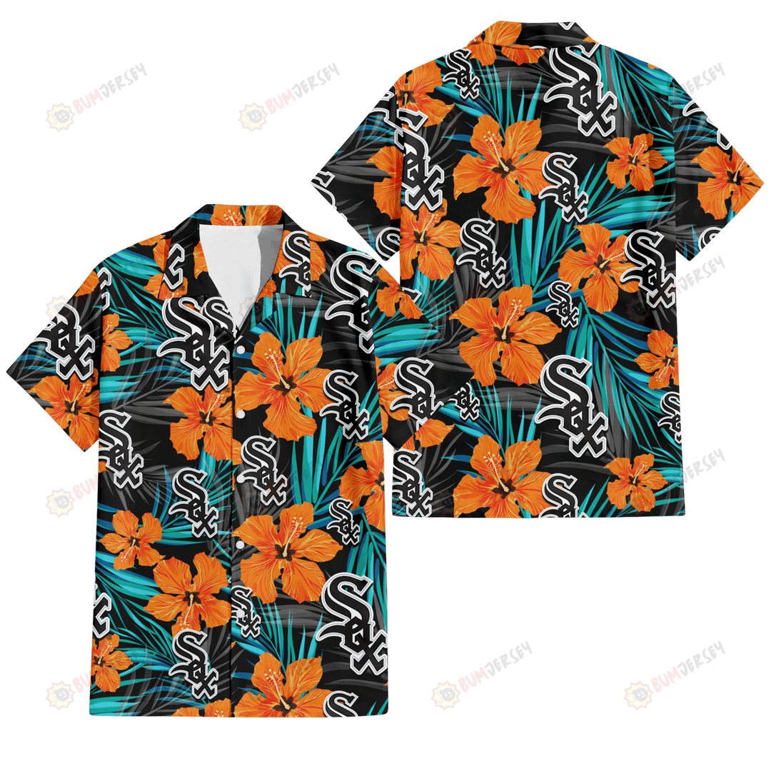 Pittsburgh Pirates Red Hibiscus Yellow Porcelain Flower Black Hawaiian Shirt