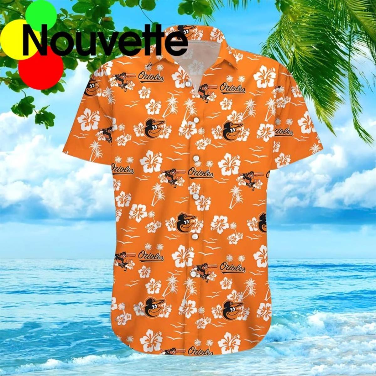 Palm Leaves Orioles Hawaiian Shir For Men