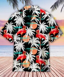 Palm Trees And Pink Flamingo Hawaiian Shirt For Men Women