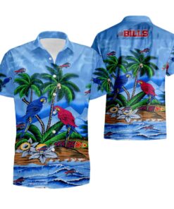 Parrots Couple Buffalo Bills Hawaiian Shirt For Men