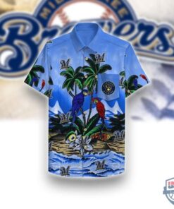 Parrots Milwaukee Brewers Hawaiian Shirt Gifts Idea