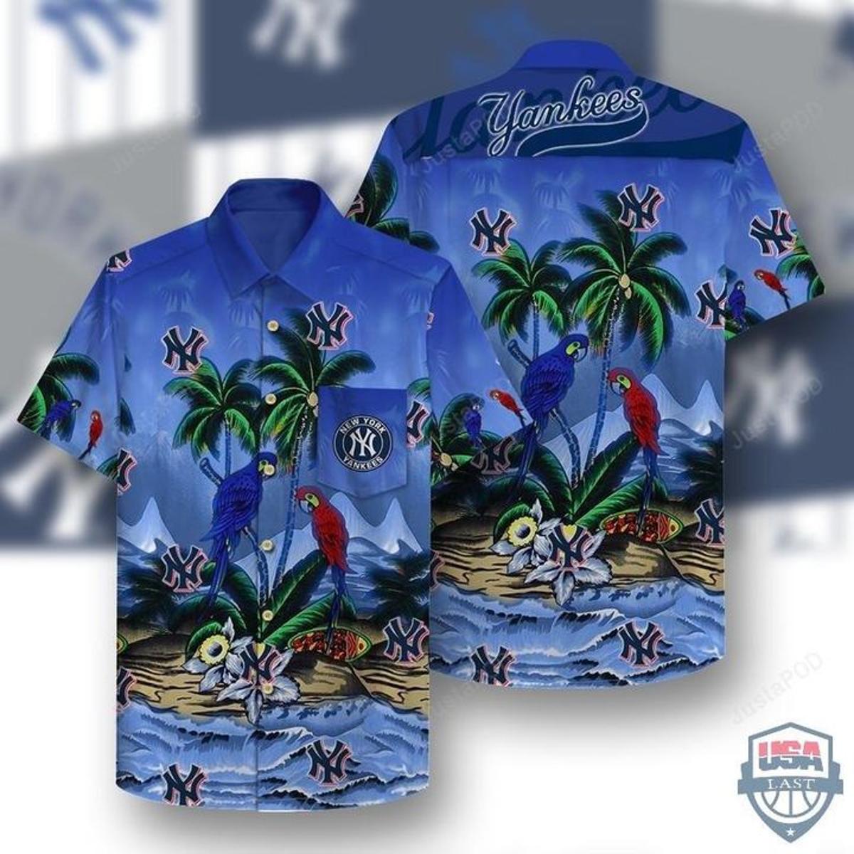 Parrots New York Yankees Hawaiian Shirt For Men Women