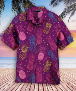 Party Purple Summer Tropical Pineapple Hawaiian Shirt