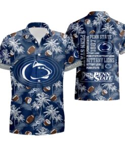 Bahama Cream Penn State Nittany Lions Paradise Fly Ball Camp Hawaiian Shirt