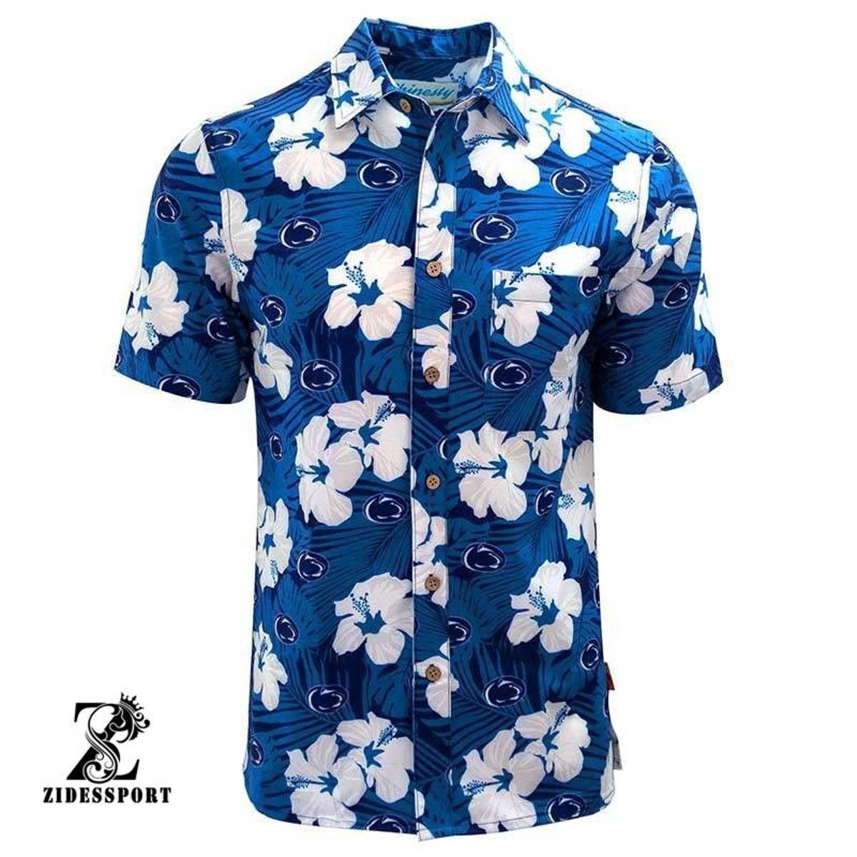 Penn State Nittany Lions Tropical Aloha Hawaiian Shirts For Men Women Kids