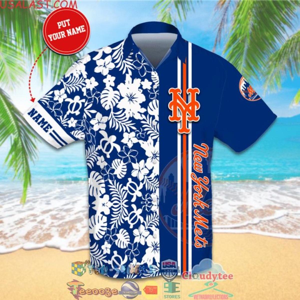 City Style Button Up New York Mets Hawaiian Shirt Outfit For Men