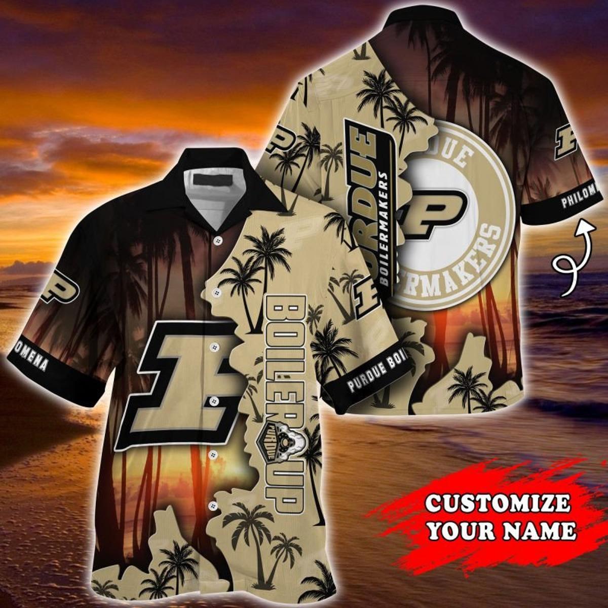 Purdue Boilermakers Wes & Willy Vintage Floral Hawaiian Gift