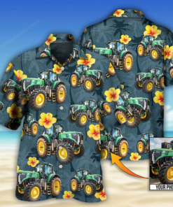 Personalized Tractor Lover Tropical Apparel Hawaiian Shirt