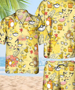 Pikachu Hawaiian Pokemon Shirt Size Fron S To 5xl