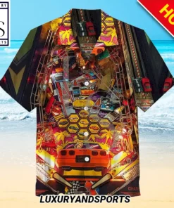 Pinball Corvette Hawaiian Shirt Outfit For Men