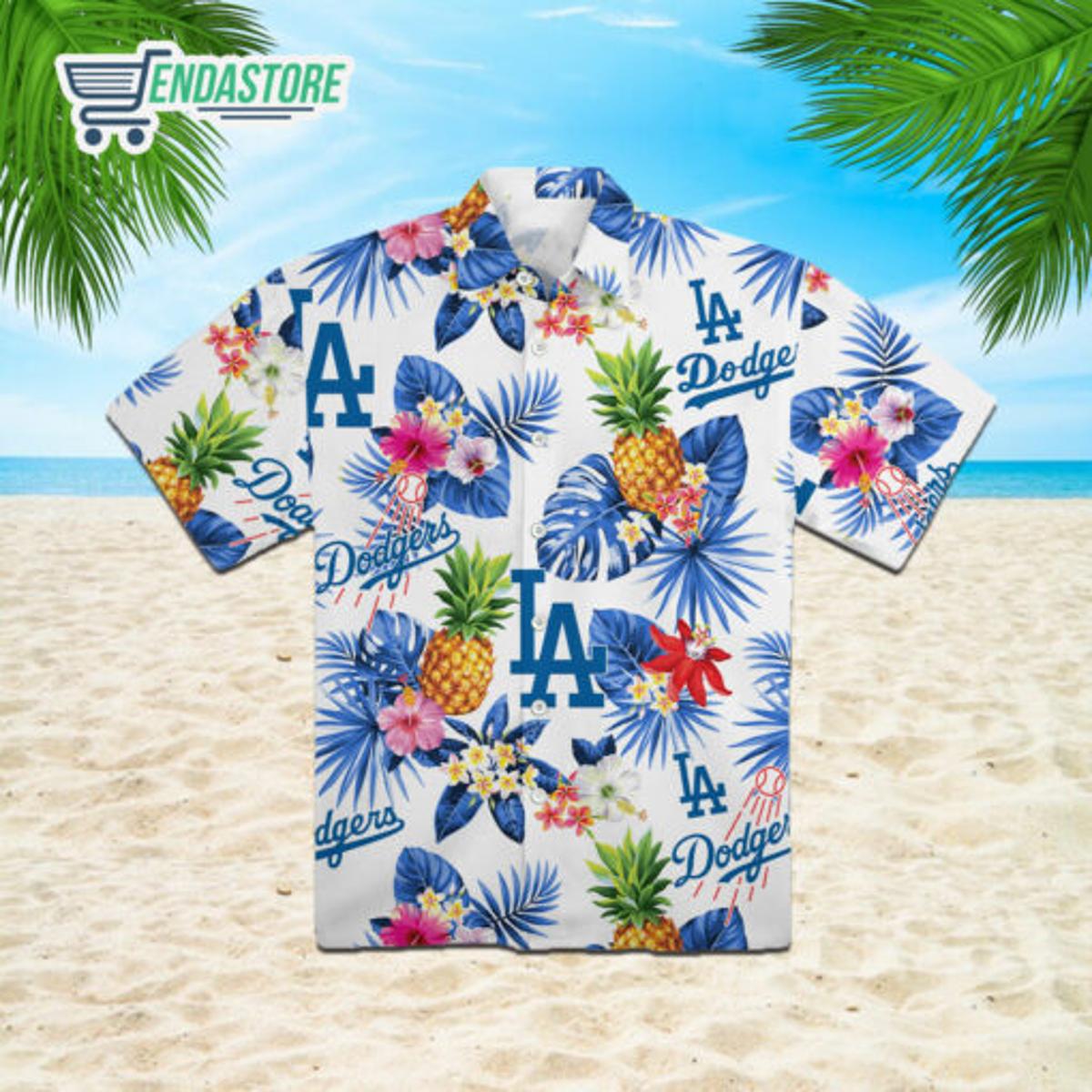 La Dodgers Hawaiian Shirt Size Fron S To 5xl