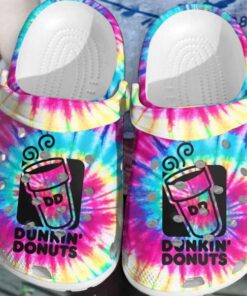 Neon Light Dunkin Donuts Crocs For Fans