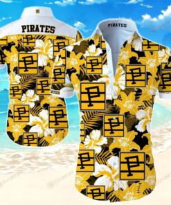 Pittsburgh Pirates Pink Orange Yellow White Hawaiian Shirt