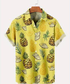 Plus Size Mens Pineapple Hawaiian Shirt