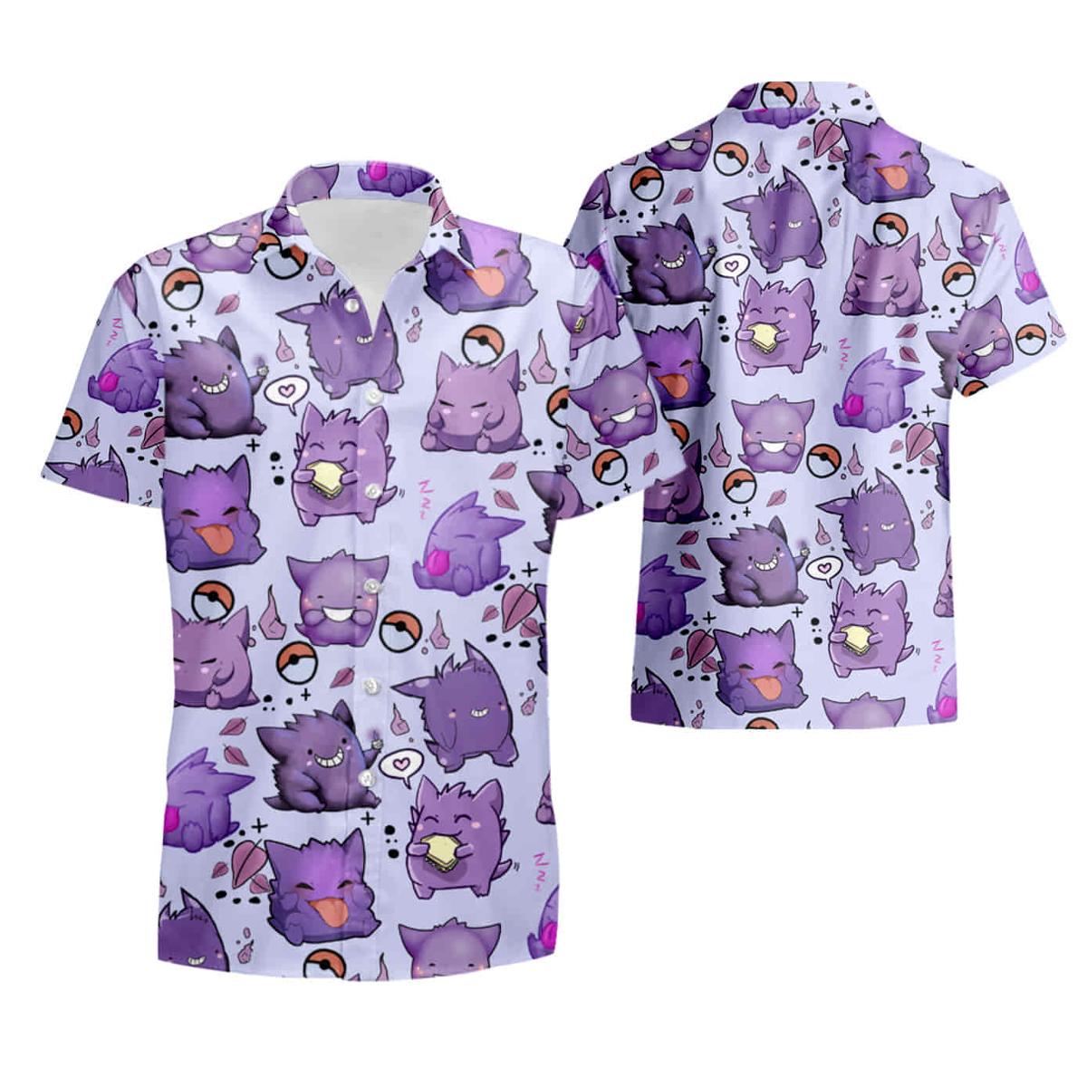 Gengar Pokemon Tropical Beach Hawaiian Shirt For Fans