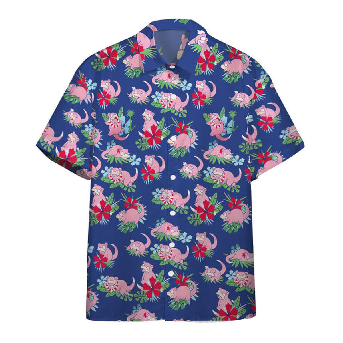 Slowpoke Pokémon Tropical Hawaiian Shirt For Fans