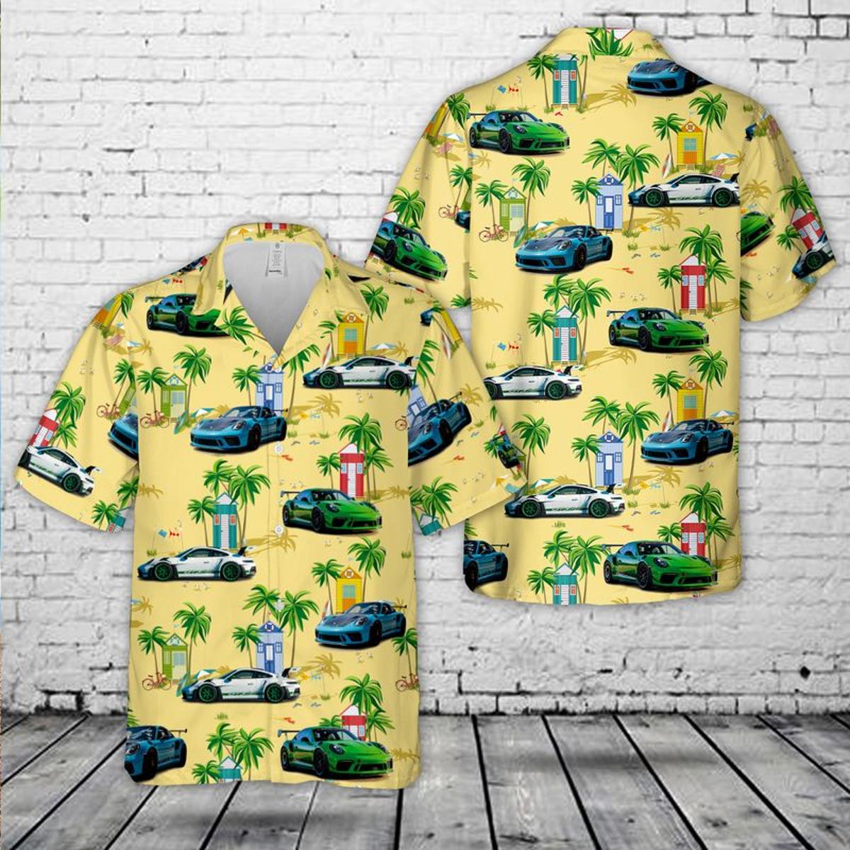 Motorsports F1 Racing All Over Print Summer Short Sleeve Porsche Hawaiian Shirt For Fans