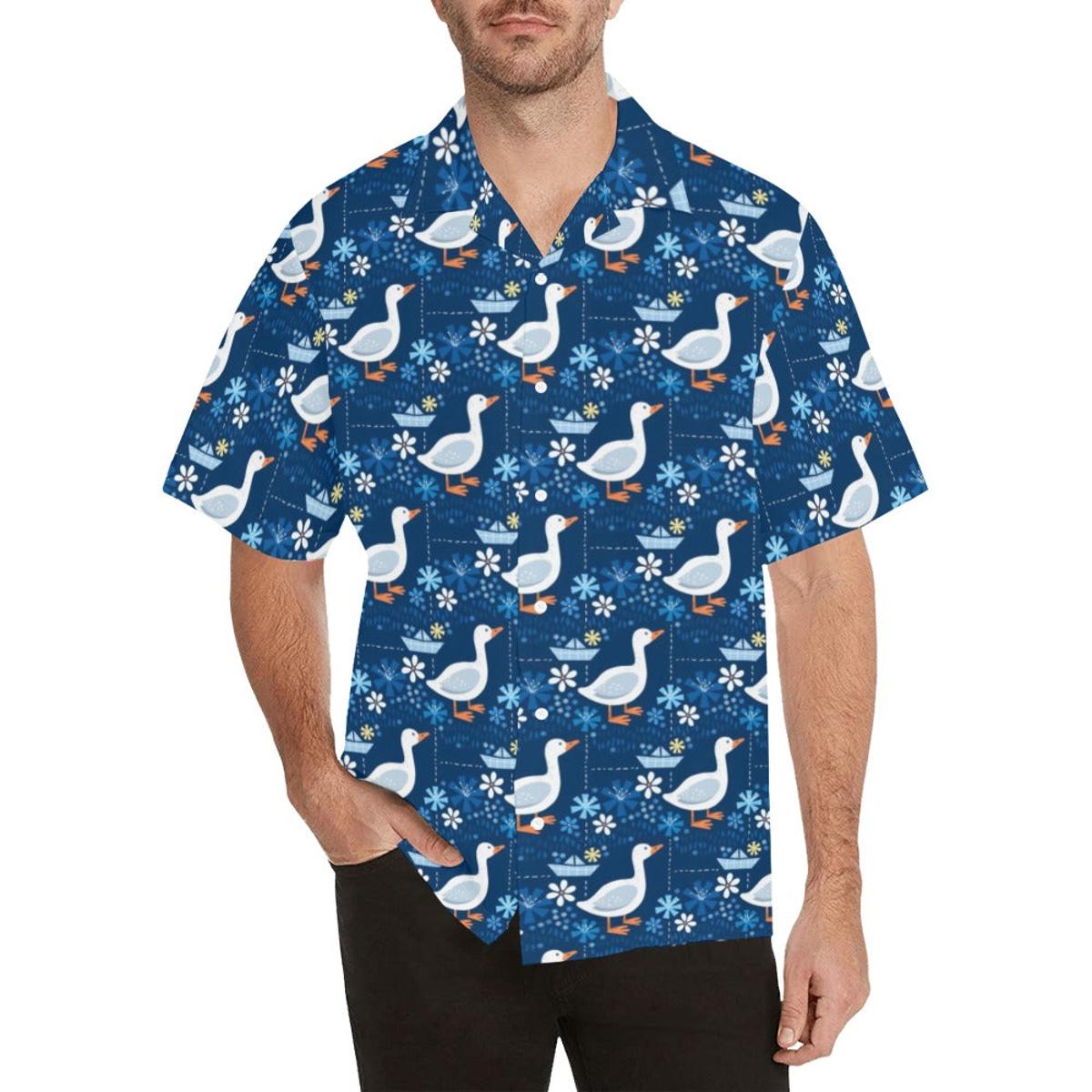 Lovely Goose And Chicken Welcome Thanksgiving And Christmas Top Gun Hawaiian Shirt