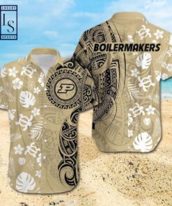 Purdue Boilermakers Samoan Print Hawaiian Shirt New Summer Shirt Gift For Family