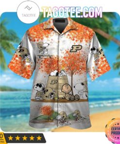 Purdue Boilermakers Beach Island Coconut Tree Pattern Hawaiian Shirt Best Gift