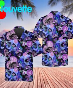 Purple Jellyfish Hawaiian Shirt Size Fron S To 5xl