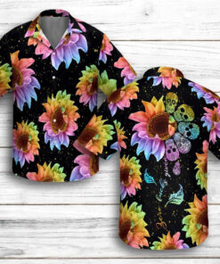 Custom Personalized Flowers Polynesian Rainbow Hawaiian Shirt Gifts Idea