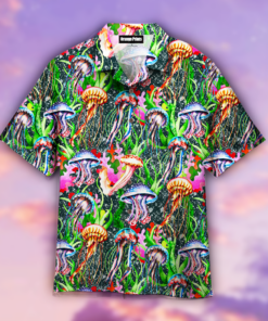 Luminous Jellyfish Purple Hawaiian Shirt Gifts Idea