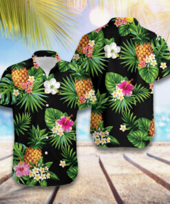 Tropical Red Dragon Fruit Pineapple Hawaiian Shirt