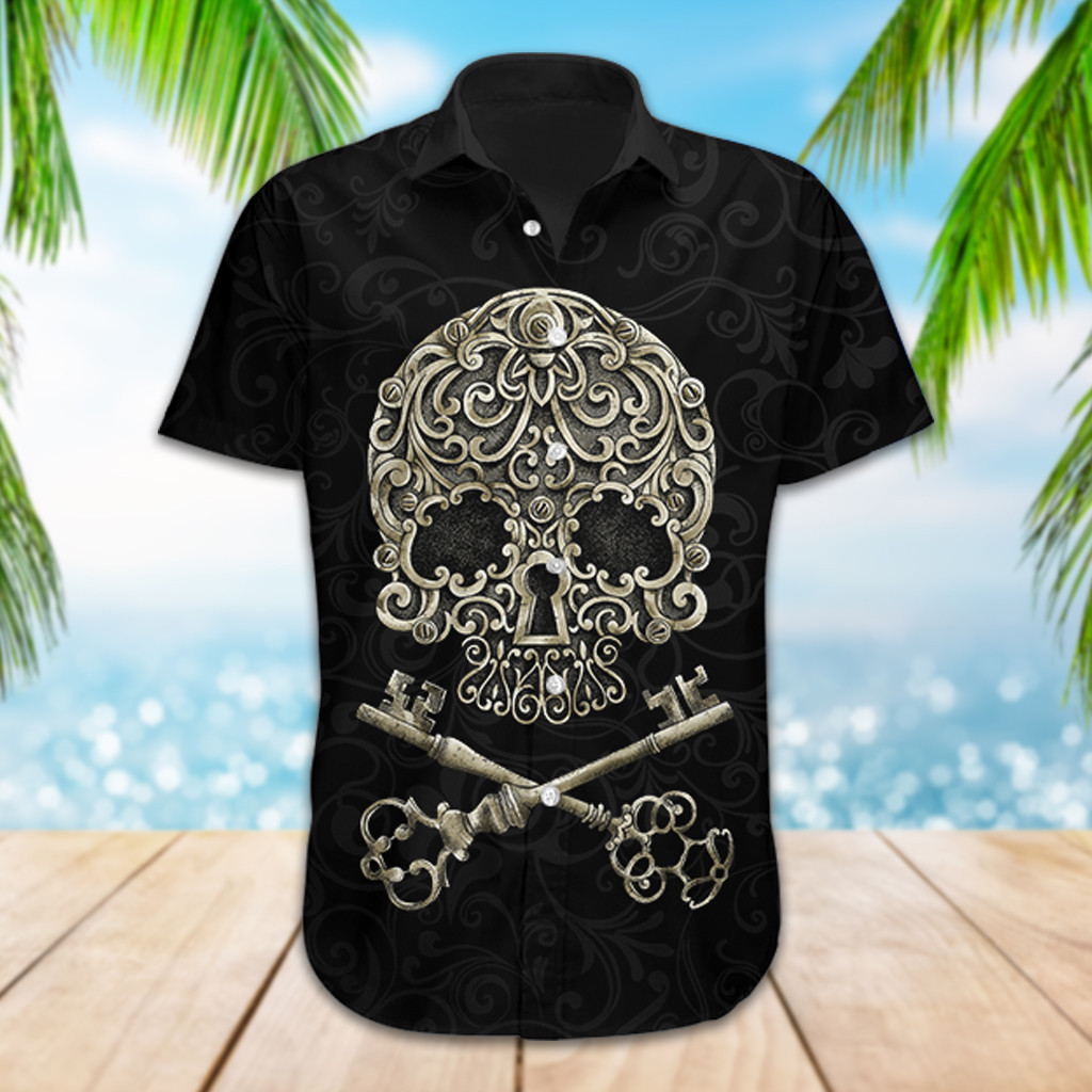 Skull Viking Valhalla Goth Hawaiian Shirt For Men Women