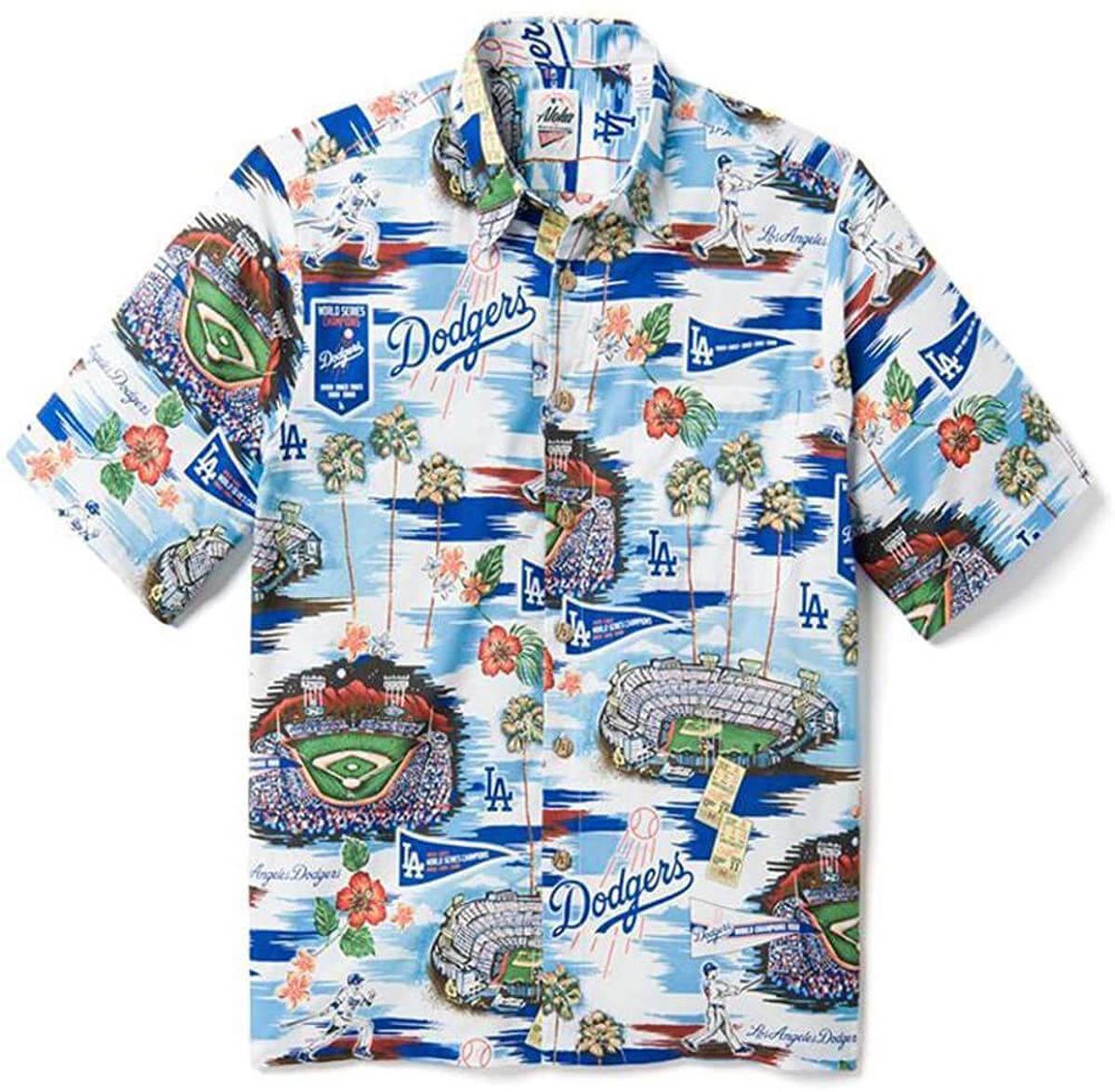 La Dodgers Hawaiian Shirt Size Fron S To 5xl